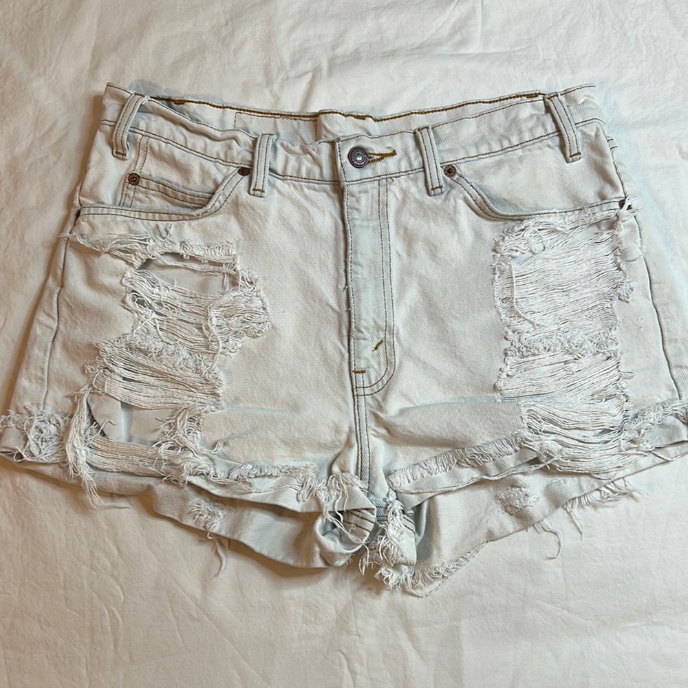 Levi’s Vintage Orange Tab 550 Relaxed Fit Distressed Shorts Size 31